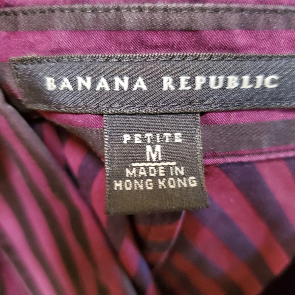 Banana Republic Women's Petite Striped Top M - Picture 4 of 5